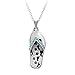 CHUVORA Sterling Silver Always at Your Side Paw Print Flip Flop Beach Shoes Sandal Pendant Necklace 18