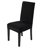 uxcell Stretchy Removable Washable Seat Covers Hotel Dining Room Ceremony Kitchen Bar Dining Chair Cover Restaurant Wedding Part Decor (Black)