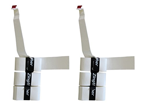 Zingther Premium Super Tacky Professional Tennis Racket Over Grip Overwrap Tape, Overgrip Replacement for Racquetball Racket, Squash Racquet and Badminton Racket (White/White, 6 Grips)