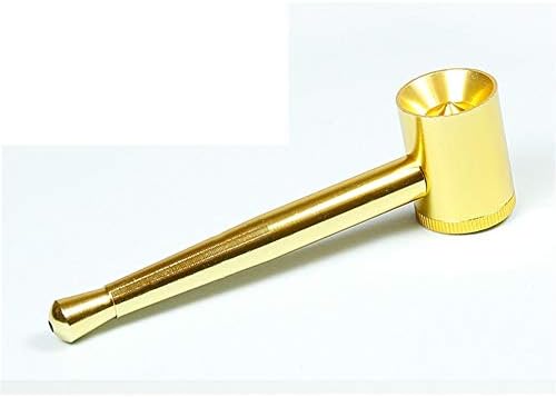 Niceamz Smoking Tube Fashion Aluminum Alloy Color Pipe Tobacco Tube Portable Tube Special Design Length 3.9 Inches (100MM) (Color : Gold)