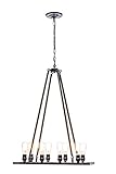 Globe Electric 65038 8-Light Twine Wrapped Vintage Chandelier, Bronze Color, Oil Rubbed Finish