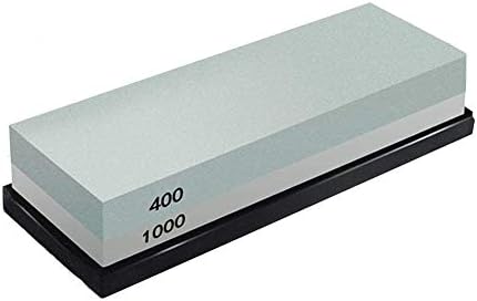 Whetstone Knife Sharpening Stone, Double Sided 400/1000 Grit Knife Sharpener, Non-Slip Silicone Holder Base, for Kitchen Cutlery and Outdoor Blades