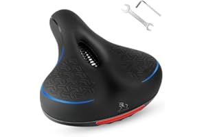 ZCITEK Comfortable Bike Seat Cushion for Women & Men - Memory Foam, Airflow Ventilation, Shock-Absorbing, Waterproof, Bicycle Saddle for Peloton, Spin, Road, E-Bikes