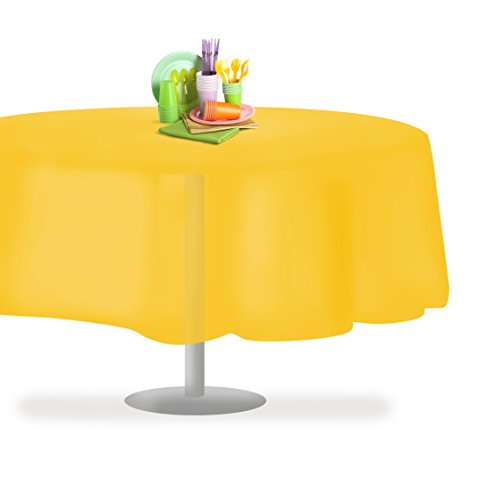 Yellow 1 Pack Premium Disposable Plastic Tablecloth