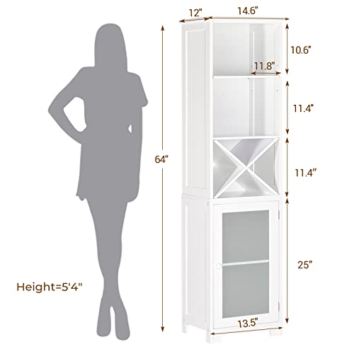 Tiptiper Tall Bathroom Storage Slim Linen with