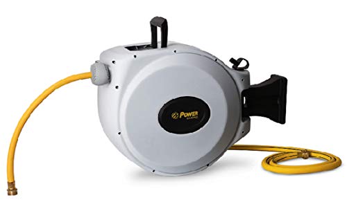 Power Retractable Hose Reel 5/8" x 50 + 6 ft, Super Heavy Duty, 500 PSI Burst Strength, 3 Layer Hybrid Hose (Standard)