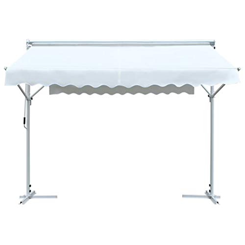 Festnight Standmarkise 3x3 m Creme | Gartenmarkise Sonnenschutz | Freistehende Markise für Balkon Terrasse Garten – Bild 3