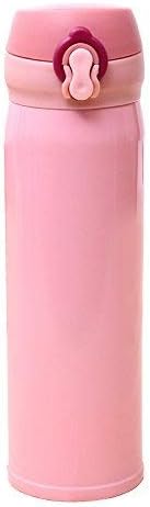 FunRun 500ml Vacuum Insulated Travel Coffee Mug, Water Bottle/Insulated Stainless Steel Flask/Vacuum Insulated Bottle/Beverages Container-Leakproof Design & Easy Opening for Outdoor Sports & Home Uses Winter Autumn, Pink