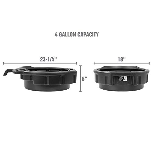 OEMTOOLS 87033 Black 4 Gallon Portable Oil Drain Pan, Antifreeze Drip