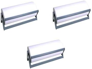 Heavy Duty Steel Paper Cutter Dispenser, 24" Wide With Rubber Feet and Long Lasting Grey Powder Coated Finish (Тhrее Расk)