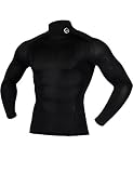 ARMEDES Men's Compression Quick Dry Baselayer Work Out Mock Long Sleeve T-Shirt