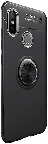 Xiaomi Redmi Note 5/Note 5Pro Case- Ultra-Thin Scrub TPU Anti-Fall Shockproof Protective Case 360°Rotation Metal Ring Car Holder Case Cover Compatible for Xiaomi Redmi Note 5/Note 5Pro(Black)