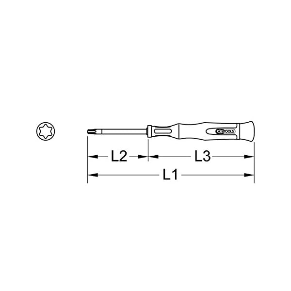 KS Tools 500.7140 Feinmechanik-Schraubendreher TX, T5 – Bild 3