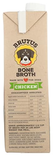 BRUTUS BONE BROTHS CHICKEN BONE BROTH WET DOG FOOD, 32 OZ.