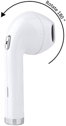 Bluetooth 4.1 Wireless Earbud, NatoGears Updated Rotating Head i8 Mini In-Ear Earphone Noise Cancelling with Mic for iPhoneX, 8, 7, 7Plus 6 6s 6 Plus, Samsung Note8, 5, 4, S8 S8 Plus(One Piece-White)