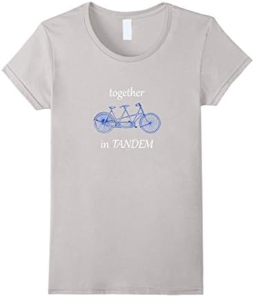Womens Bike Cycle Tandem Two-Rider Cycling T-Shirt Large Silver