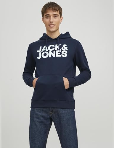 Jjecorp Logo Sweat Hood Capucha, Navy Blue Detail 3, M para Hombre