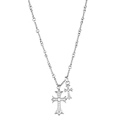 Andtry Gold/Silver Cross Necklacefor Women Men, Cross with Cubic Zirconia Necklaces Jewelry, Birthday Christmas Gifts