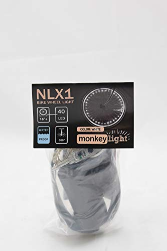 Monkey Light NLX1 LED Bike Wheel Lights, Assembled in USA. Attaches to Spokes Near The tire. 100% More: 40 LEDs Included. Fully Waterproof and Durable Cool Bicycle Safety Accessory. (White) - Thumbnail 5
