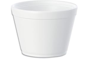 AMZ Empire 16 Oz Customizable Deli Foam Container With No Vent Lid (16 Ounce) 50/Case, For Hot And Cold Food/Containers with Matching Covers/Salad Soup Yougurt Ice Cream Cups/Set of 50