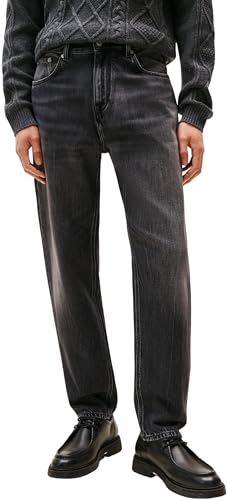 Tommy Hilfiger Mens Regular Harlem RGD Marcus Grey MW0MW40356 Tapered, Denim, 38W / 36L