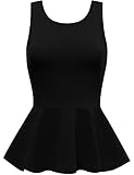 FPT Womens Cotton Spandex Sleeveless Peplum Top (S-3XL)