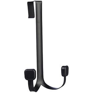 AmazonBasics Over The Door Double Hooks, Black