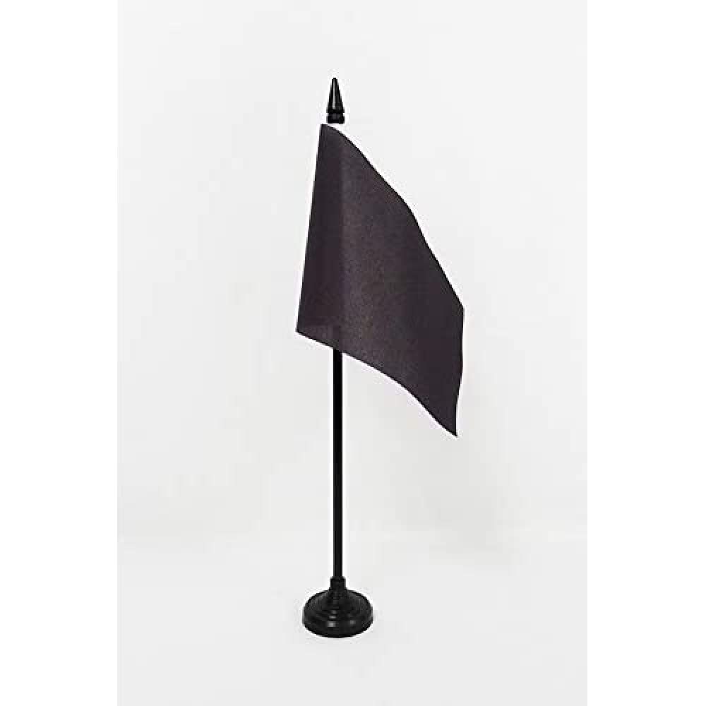 AZ FLAG - Race officer black Table Flag 4'' x 6'' - Racing Office Mini Banner 100% Polyester 15 x 10 cm - Mini Desk Flag with 10'' Pole and Black Plastic Base