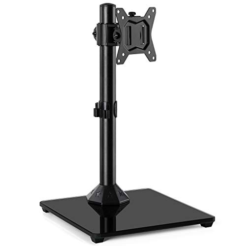 thumbnail image 2 of Adjustable Desk Monitor Single Monitor Desk Stand Free-Standing Desk Mount Arm Riser For 13 Inch To 32 Inch Screen Freestanding Vesa Mount Base Adjustable Height Tilt Swivel Rotation Black Ax05tb01 Monitor Mount 2 of 12