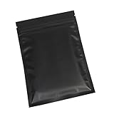 100 Double-Sided Matte Black Zip Lock Bags w/ Tear Notch 12x18cm (4.7x7