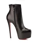 MDR Store@ Fashion Faux Leather High Heels Short Boots Shoes Women's Girls' PU Platform Pumps Black Boot