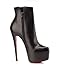 MDR Store@ Fashion Faux Leather High Heels Short Boots Shoes Women's Girls' PU Platform Pumps Black Boot