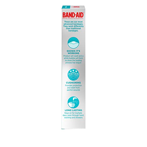 BAND-AID BRAND HYDRO SEAL ADHESIVE WATERPROOF BANDAGES, LARGE HYDROCOLLOID GEL BANDAGES FOR FIRST AID SUPPORT BETTER HEALING FOR MINOR BLISTERS, CUTS & SCRAPES, FSA/HSA ELIGIBLE, 6 CT