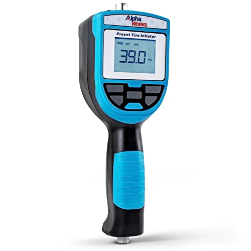 AlphaWorks Tire Pressure Gauge, Preset Inflator with Air Chuck and