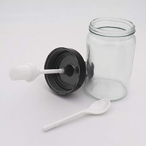 FARI 8.45 Oz Glass Condiment Jars with Lids and Serving Spoons, 2 Pack