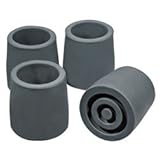 Top Glides TuffTips Steel-Reinforced 1 1/8 Inch Walker Glide Tips - Gray - 2 Pairs