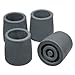 Top Glides TuffTips Steel-Reinforced 1 1/8 Inch Walker Glide Tips - Gray - 2 Pairs