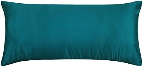 Silver Fern Decor Soft Sateen Cotton Zippered Body Pillow Cover | 20 x 54 inches Teal Turquoise | Cover Only