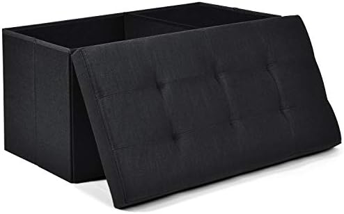 WoneNice 30 Inch Folding Storage Ottoman Bench, Extra Large Linen