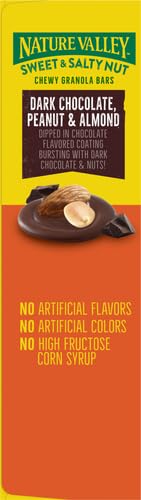 NATURE VALLEY SWEET AND SALTY NUT BARS, DARK CHOCOLATE PEANUT ALMOND, 6 BARS, 7.2 OZ