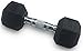 Everyday Essentials Barbell Rubber Coated Cast Iron Hex Dumbbell, 15-Pound