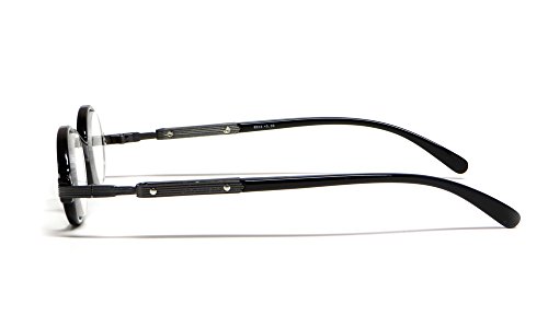 Calabria R314 Unisex Vintage Professor Oval Reading Glasses Incredibly Lightweight and Comfortable in Black +2.50