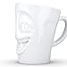 TASSEN Porcelain Mug with Handle, Joking Face Edition, 11 oz. White (Single Coffee Mug) Coffee Cup