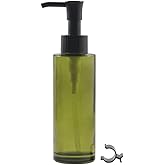 100ml/3.4oz Empty Frosted Glass Pump Bottle Lotion Dispenser Refillable Travel Cosmetic Makeup Cream Lotion Sample Packing Essential Oil Emulsions Storage Container Jar Vials (Frosted Green)