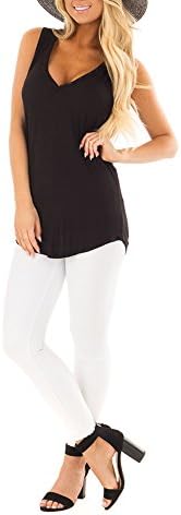 Maconsttt Women's Summer V Neck Sleeveless Blouse Tank Blouse