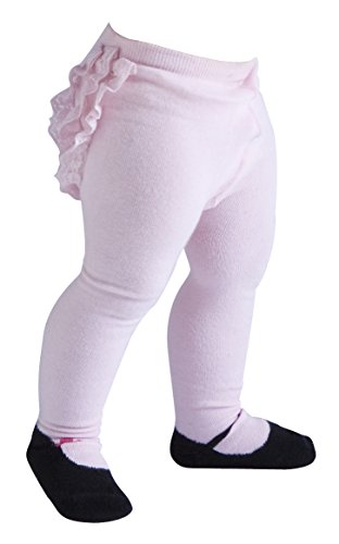Jazzy Toes Mary Jane Lacy Baby Tights Pink (6-12M)
