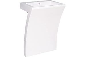 Fresca Quadro 22.50 in. Acrylic Pedestal Bathroom Sink in White with Overflow Drain FCB5024WH