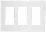 Leviton 80311-SW 6 Pack 3-Gang Decora Plus Screwless Snap-On Wallplate, White