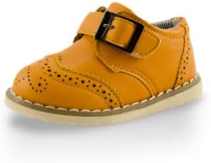 Adorable Baby Boy Leather Training Shoe With Buckle By Twinkie Gold Size 6