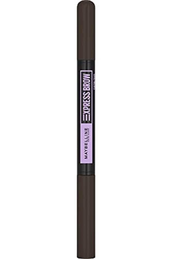 Maybelline New York Express Brow Duo Eyebrow Filling, Natural Looking 2-In-1 Pencil Pen + Filling Powder Black Brown
